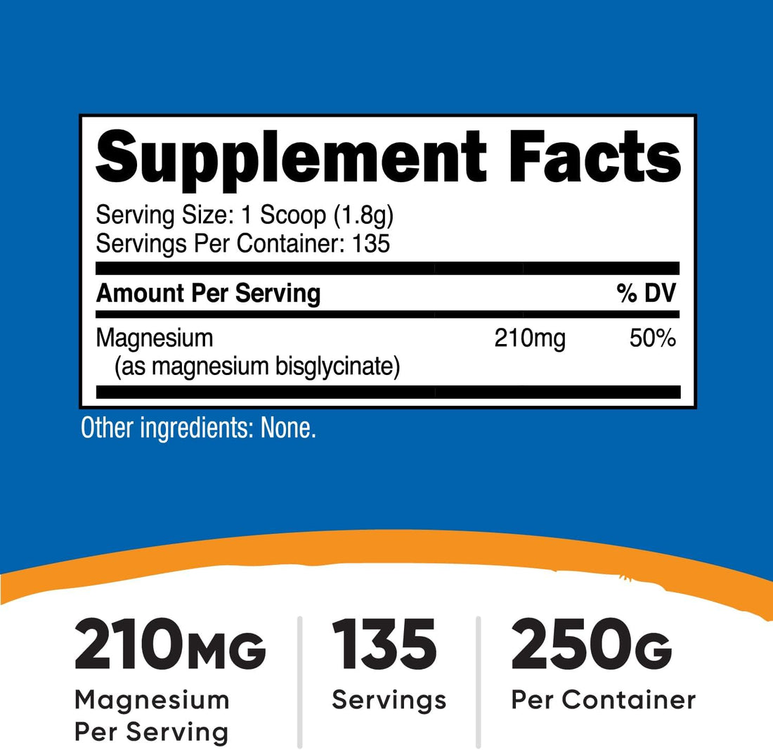 Nutricost Magnesium Glycinate Powder (250 Grams) (Unflavored)