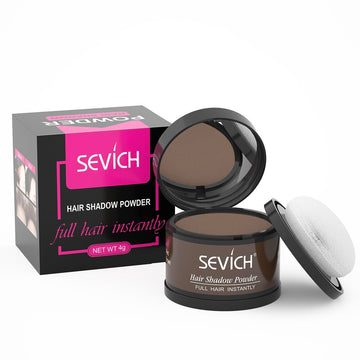 Sevich Hairline Powder,Instantly Conceals Hair Loss, Root Touch up Powder, Hair Shadow Toppers for Women & Men, Touch Up for Thinning Gray Hair, Windproof & Sweatproof, Medium brown