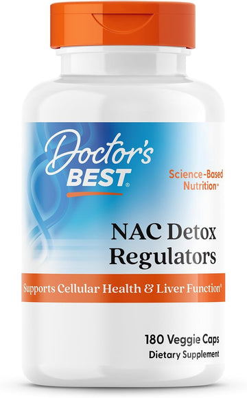 Doctor's Best Nac Detox Regulators with seleno excell, Non-GMO, Vegetarian, Gluten&Soy Free, 180 Veggie Caps, 180Count