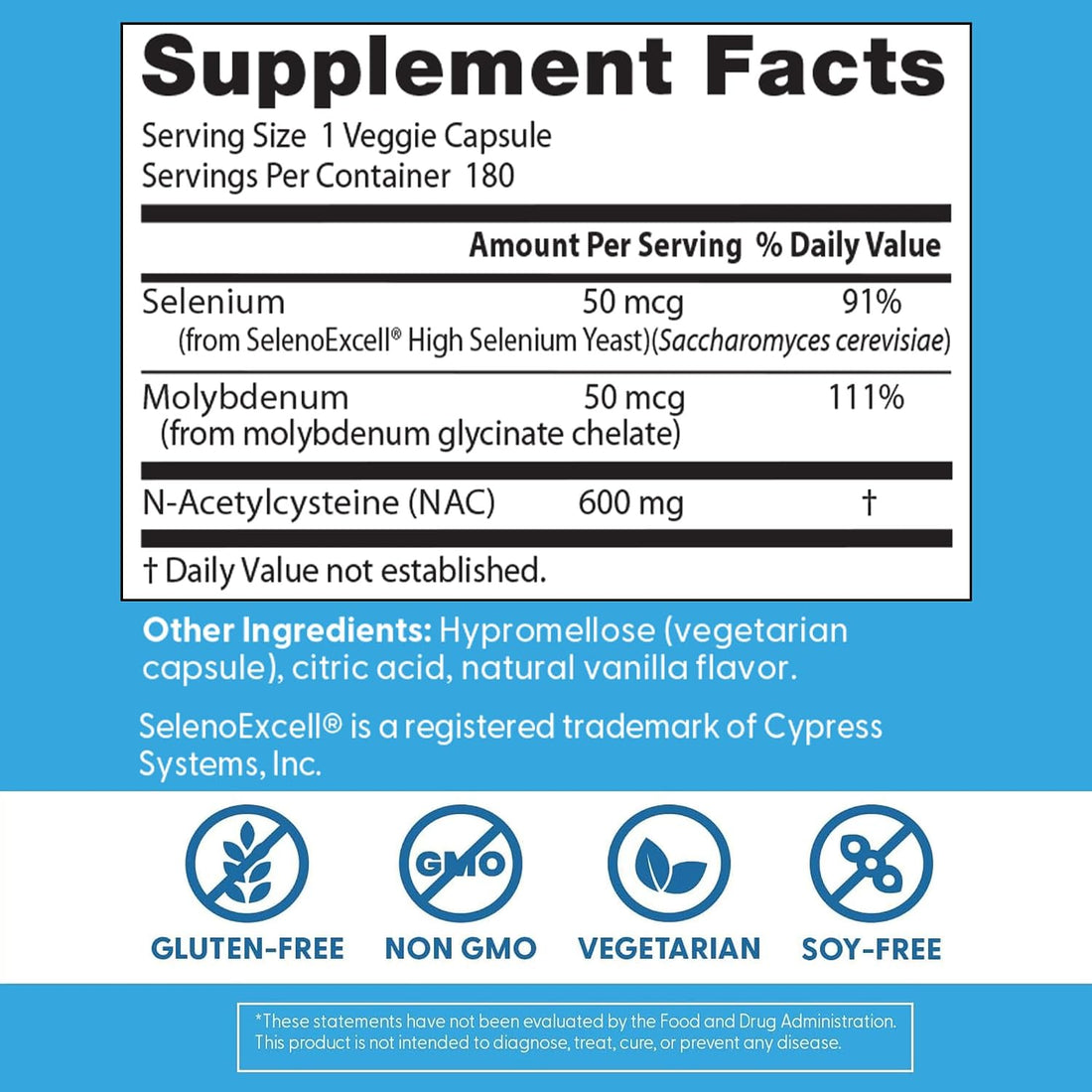 Doctor's Best Nac Detox Regulators with seleno excell, Non-GMO, Vegetarian, Gluten&Soy Free, 180 Veggie Caps, 180Count
