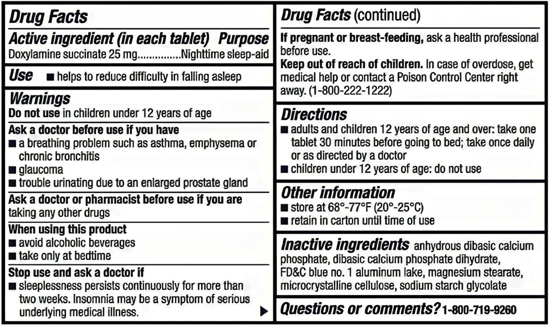 berkley jensen Sleep Aid (192 Tablets) - Doxylamine Succinate 25 mg Nighttime Sleeping Pills, Non Habit-Forming, Easy to Swallow Sleep-Aid