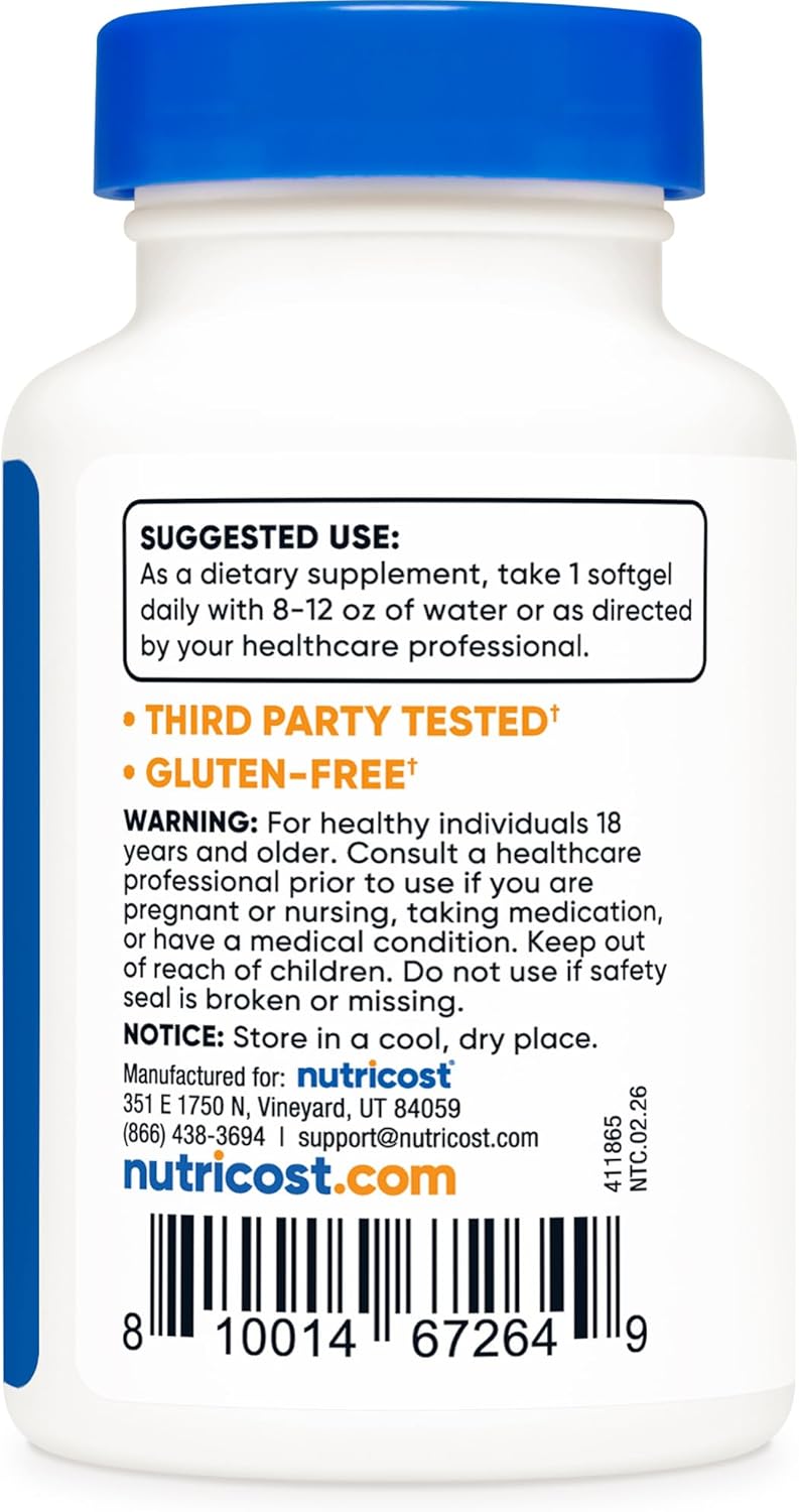 Nutricost Vitamin K2 MK-7 100 mcg, 240 Softgels - Gluten Free and Non-GMO MK7