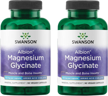 Swanson Chelated Magnesium 133 Milligrams 90 Capsules (2Pack)