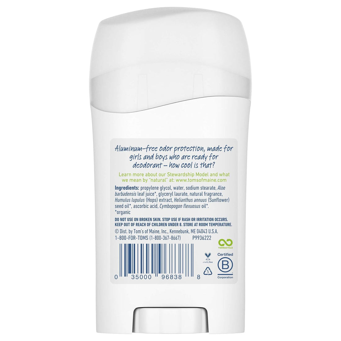 Tom's of Maine Aluminum-Free Wicked Cool! Natural Deodorant for Kids, Summer Fun, 1.6 oz. (Pack of 3)