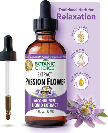 Botanic Choice Passion Flower Liquid Extract - Alcohol-Free Herbal Supplement, Traditional Support for Relaxation - 1 Fl. Oz
