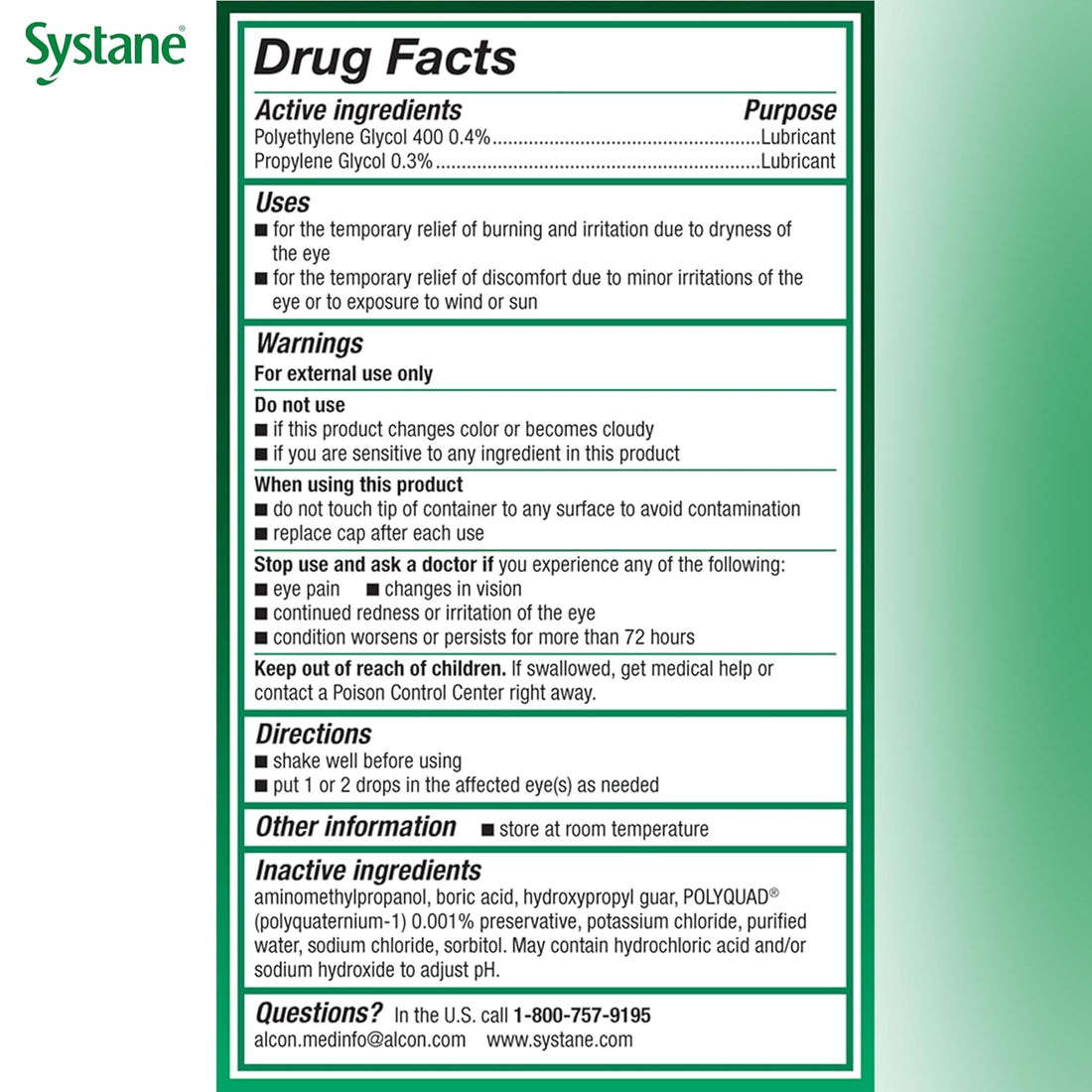 Systane Ultra Lubricant Eye Drops, Artificial Tears for Dry Eye, Twin Pack, 10-mL Each