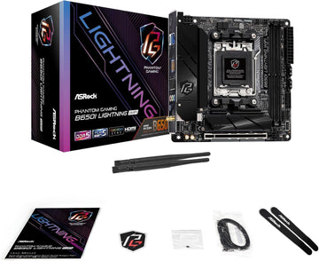 ASRock B650I Lightning WiFi 6E AMD Socket AM5 Ryzen 9000/8000/7000 Series B650 DDR5 7200+ (OC) MHz 128GB SATA3 6.0 Gb/s Mini ITX Motherboard M.2 2.5G LAN