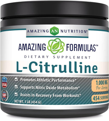 Amazing Formulas L-Citrulline Powder Supplement | 1000 Mg Per Serving | Non-GMO | Gluten-Free | Non-GMO | Made in USA