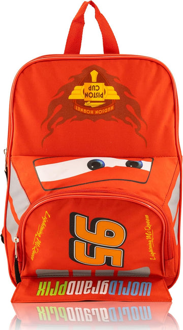 Disney Cars Lightning McQueen Backpack for Kids | Disney Pixar Cars Bookbag Featuring Lightning McQueen | Toddler Travel Bag, Lightweight Backpack for School | Ages 3+