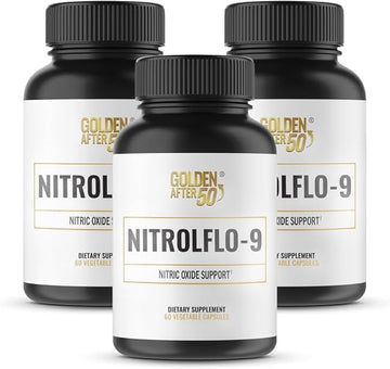 Golden After 50 NitrolFlo-9 - Nature-Powered Nitric Oxide Supplement with Pomegranate Extract, Grape Seed, and S7 - Supports Nutrient Circulation and Optimal Energy - 3 Bottles
 
 Buy it again