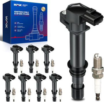 KAX Set of 8 Ignition Coils & Iridium Spark Plug Compatible with 2002-2008 Liberty, Grand Cherokee, 2004-2008 Dakota, 2007-2008 Nitro, 2006-2008 Commander, Replaces# UF270 94279