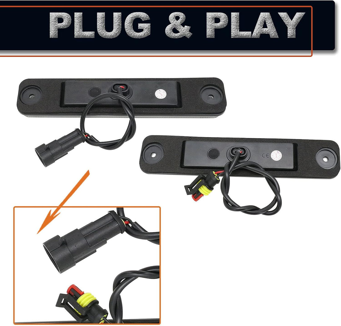 KENRTIR Smoked Lens Amber/Red LED Side Marker Light Kit Compatible With 2003 2004 2005 2006 2007 2008 2009 Hummer H2