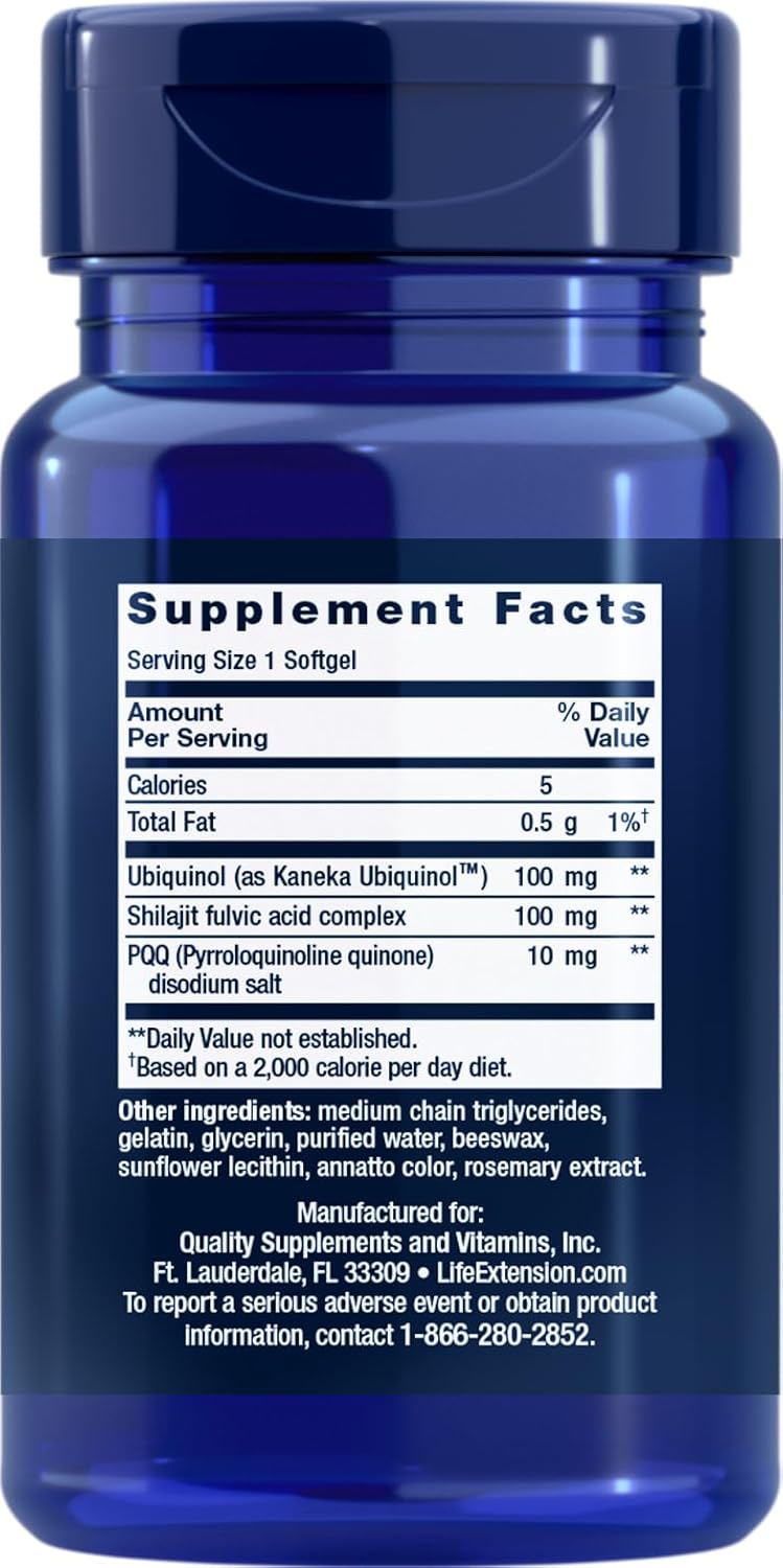 Life Extension Super Ubiquinol CoQ10 with PQQ, 30 softgels (Pack of 2)