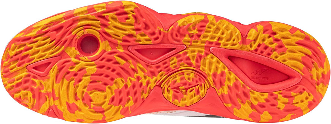 Mizuno Wave Momentum 4 Elite Unisex Volleyball Shoe, White-Fiery Coral, US Mens 12/ US Womens 13.5