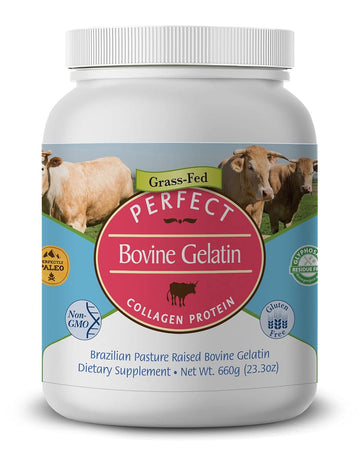 Perfect Supplements “ Perfect Bovine Gelatin “ 660 Grams “ 100% Beef Gelatin Collagen Protein “ Supports Healthy Skin & Joint Health