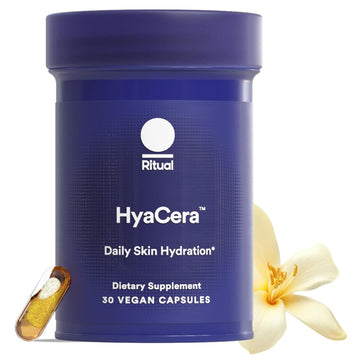 Ritual HyaCera Skin Supplement for Wrinkle Support, with Hyabest® and Ceratiq® for Skin Hydration Support, Hyaluronic Acid, Glycolipids, Ceramides, Gluten Free, Non GMO, Vanilla Essence, 30 Day Supply (2-pack)
