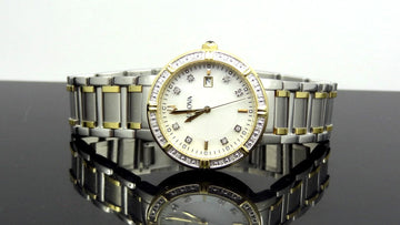 Bulova 98R260 Diamond Gold & Silver Tone Stainless Steel MOP Dial Women's Watch