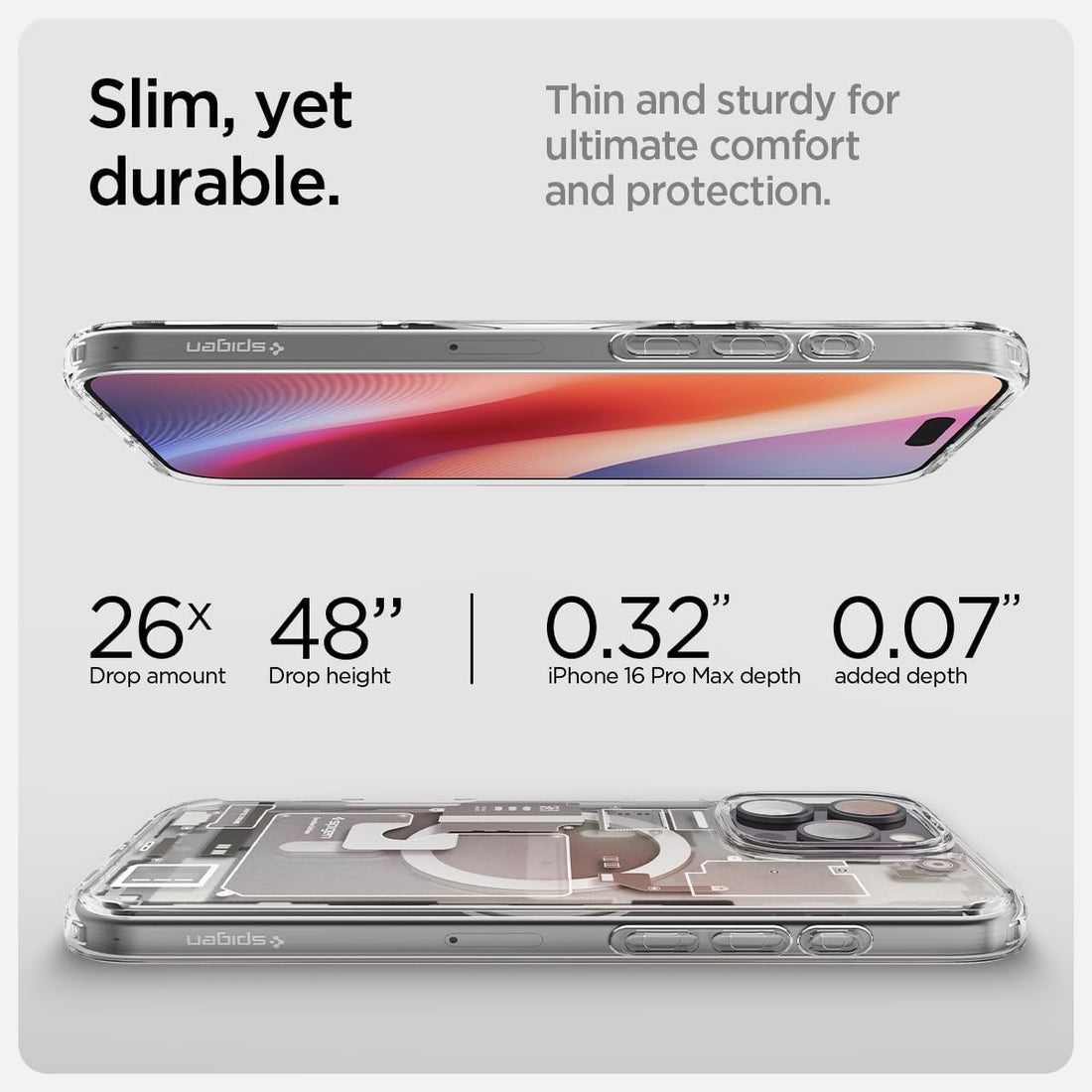 Spigen Ultra Hybrid MagFit Direct Digital Printing Case for iPhone 16 Pro Max [Custom Design][Compatible with Magsafe] - Zero One Natural Titanium