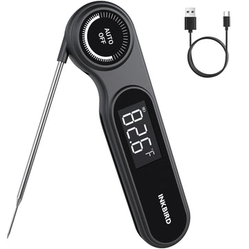 0.5 Seconds Rechargeable Instant Read Meat Thermometer for Cooking, INKBIRD Digital Food Thermometer with VA LCD Screen